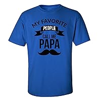 Father's Day My Favorite People Call Me Papa Short Sleeve Tee Shirt Light Blue