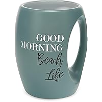 Pavilion Gift Company Green Huggable Hand Warming 16 oz Coffee Cup Mug Good Morning Beach Life