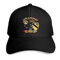 7th Cavalry Air Cav 1st Cav Division Vietnam Veteran Unisex Baseball Cap Sandwich Cap Plain Dad Cap Adjustable Cap Black