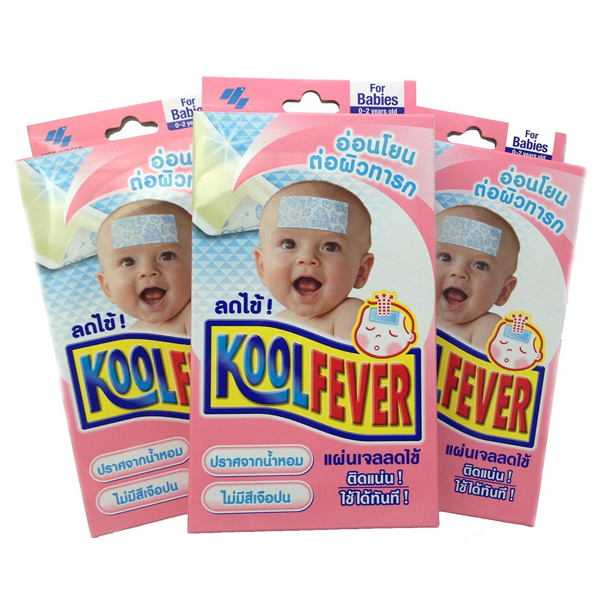 Kobayashi Kool Fever Gel Sheet Cooling Patch for Babies 0-2 Years (3 Boxes)