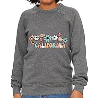 California Design Kids' Raglan Sweatshirt - Floral Sponge Fleece Sweatshirt - Unique Design Sweatshirt