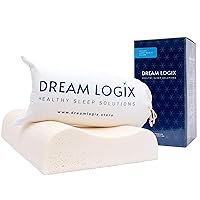 Dream Logix Premium Natural Talalay Latex Foam Contour Pillow – Super Soft, Curved, Side, Stomach & Back Sleepers, Cervical for Neck Pain Relief, Natural Cotton Cover, Ideal for Sleeping Comfort