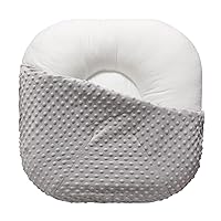 Newborn Baby Lounger with Super Soft Premium Minky Dot Baby Lounger Cover, 25 x 25 x 9/6 inches Infant Floor Seat, Newborn Essentials, Ultra Comfortable, Safe for Babies (Glacier Gray)
