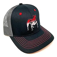 University of Georgia Bulldogs Gradient Fade Mascot Logo Flat Bill Mesh Trucker Snapback Hat Black