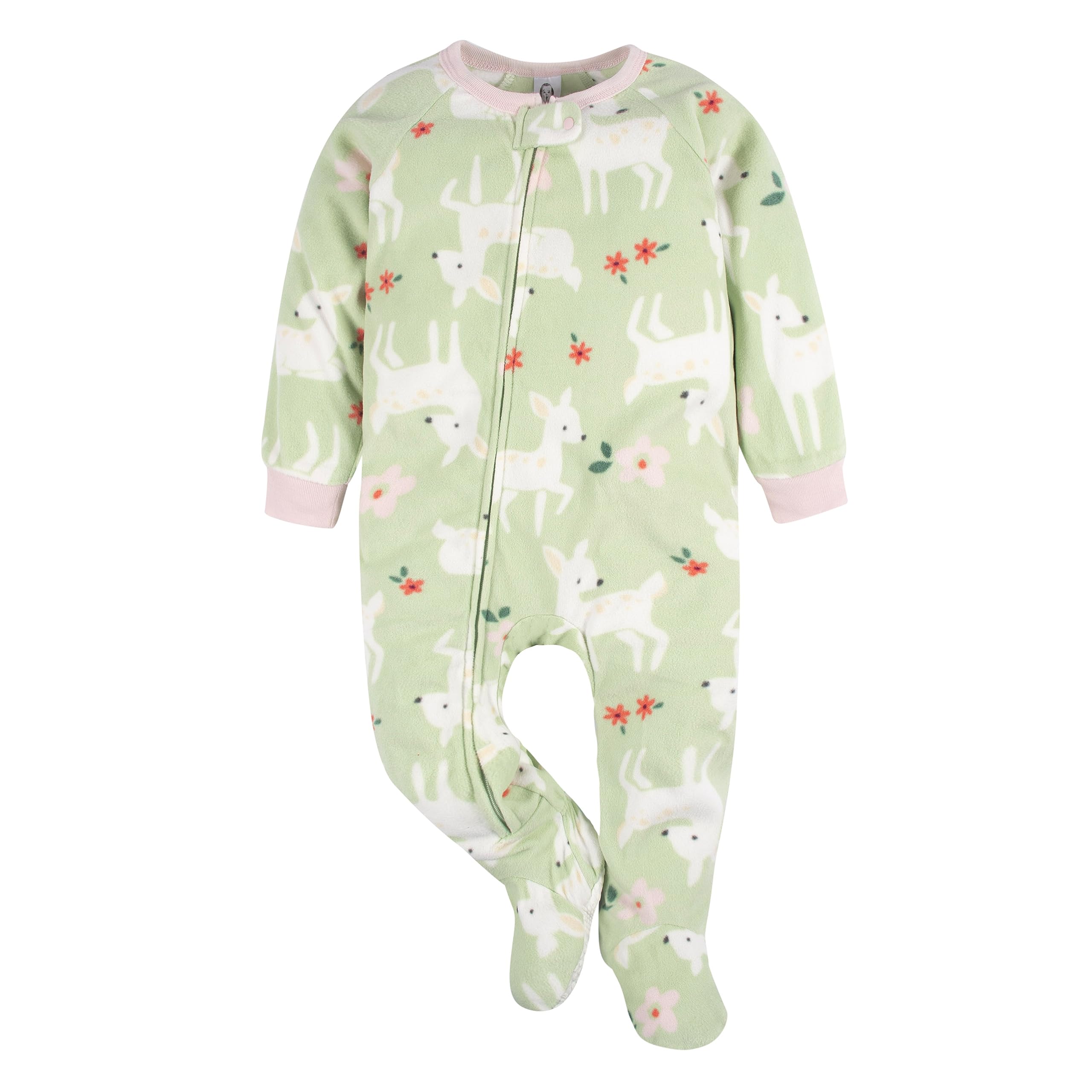 Gerber Baby Girls' Toddler Loose Fit Flame Resistant Fleece Footed Pajamas 2-Pack