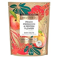 Beloved Bath Salt - Peach Prosecco & Mimosa Flower, Peach Extract + Essential Oil. Love Beauty and Planet Limited Edition, 98% Naturally Derived, 15oz (1 Pack)