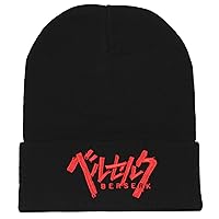 Bioworld Berserk Manga Anime Embroidered Logo Beanie Embroidered Knit Beanie Hat Cap Black