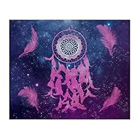 Boho Moon Dream Catcher Feather Family Home Decor Wall Art Stickers Blue Starry Sky Stars Removable Wall Decal for Backdrop Kids Room Car Trucks Vinyl
