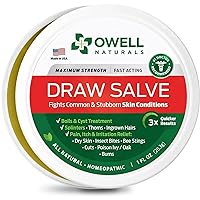 OWELL Naturals Drawing Salve Ointment 1oz, ingrown Hair Boil, Splinter Remover, Bug and Spider Bites, bee Sting, Mosquito bite Itch, Poison Ivy