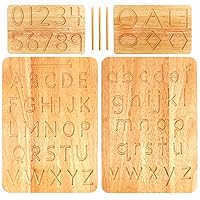 Montessori & Me Wood Number and Alphabet Tracing Board Set - Montessori Letters and Numbers - Wooden Letters - Large Print Letters for Toddler to Preschool - Reversible Uppercase and Lowercase