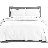 Elegant Comfort Soft 4-Piece 100% Turkish Cotton Flannel Sheet Set - Premium Quality, Deep Pocket Fitted Sheet, Ultra Soft, Cozy Warm and Anti-Pill Flannel Sheets - King, White