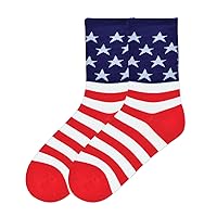 K. Bell Women's Fun American Classics Crew Socks-1 Pairs-Cool & Cute USA Novelty Gifts