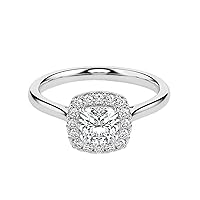 Riya Gems 2 CT Cushion Colorless Moissanite Engagement Ring for Women/Her, Wedding Bridal Ring Sets, Eternity Sterling Silver Solid Gold Diamond Solitaire 4-Prong Set