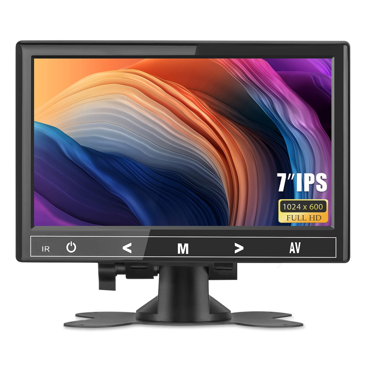 Haiway 7 inch Small HDMI Monitor, 1024x600 Resolution Small 1080P Portable IPS Monitor with Remote Control with Built-in Dual Speakers HDMI VGA Inp...