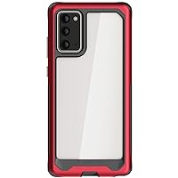 Ghostek Atomic Slim Note 20 Case Clear Mystic with Red Protective Aluminium Bumper Heavy Duty Protection with Rugged Military Grade Shockproof Design Cover for 2020 Galaxy Note20 5G (6.7 Inch) - (Red)