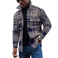 Mens Jacket,Button Coats Printed Biker Jacket Casual Relaxed Fit Cardigan Lapel Travel Tops Open Front Shirt