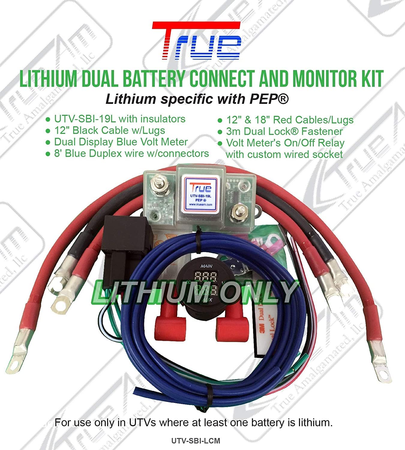 TRUE® UTV-SBI-LCM UTV Lithium Dual Battery Connect & Monitor Kit