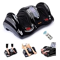 Electric Shiatsu Foot Massager Machine for Neuropathy Pain and Circulation, Deep Kneading Rolling Feet and Calf Leg Massage for Plantar Fasciitis Relief, Gifts for Men Women Father Mom Parents, Black