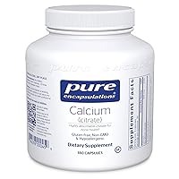 Pure Encapsulations Calcium (Citrate) | Supplement for Bones and Teeth, Colon Health, and Cardiovascular Support* | 180 Capsules
