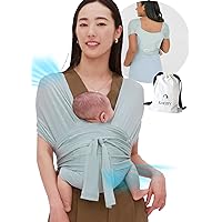 Konny Baby Carrier Flex AirMesh - Adjustable Summer, Easy to Wear, Baby Wrap Carrier, Perfect for Newborn Babies Essentials up to 44 lbs (M-4XL)- Mint Grey