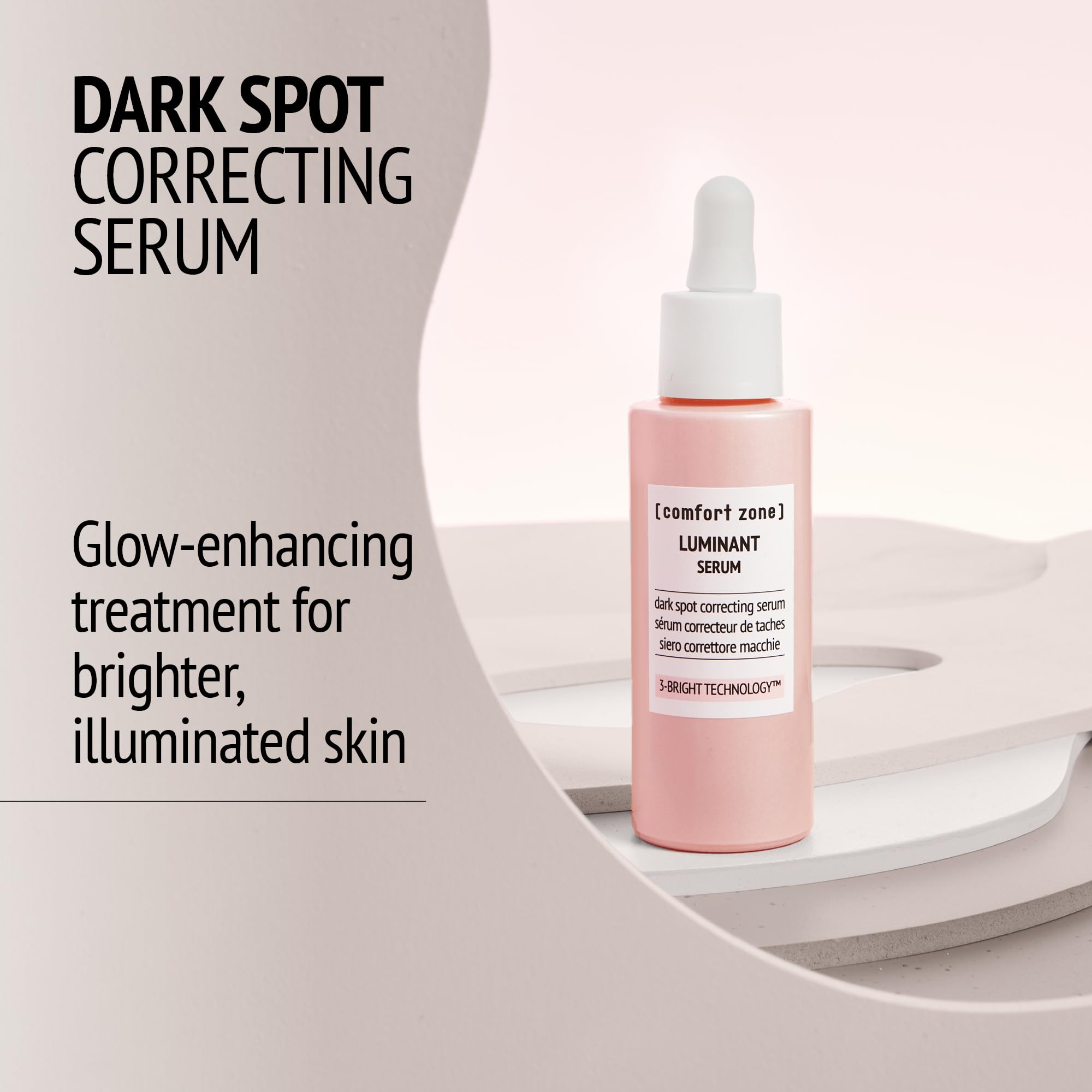 [comfort zone] Luminant Face Serum, Glow-Enhancing Dark Spot Correcting Serum to Brighten Skin, Vegan with Natural-Origin Ingredients, 3-Bright Technology, for all Skin Types & Tones, 1.01 Oz.