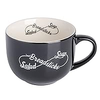 Babish Breadstick Soup and Salad Latte Tattoo Mug, 17oz