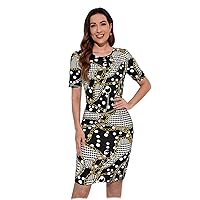 Dresses for Women 2023 Chain & Polka Dot Print Bodycon Dress
