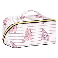Pink Ballet Shoes Makeup Bag Large Cosmetic Bags for Women Travel Makeup Bags for Women Cosmetic Bag Organizer Makeup Pouch Toiletry Bag for Cosmetics Travel Daily Use Toiletries