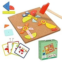 TOOKYLAND Fine Motor Toys, Toy Hammer and Nails Game is Montessori Toys That Exercise Children's Hands-on Skills and Develop Their Imagination for Kids