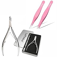 Salon-Quality Cuticle Trimmer Set and Slanted & Pointed Tweezers Set