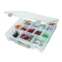 ArtBin 9007AB Super Satchel with Removable Dividers, Portable Art & Craft Organizer with Handle, [1] Plastic Storage Case, Clear