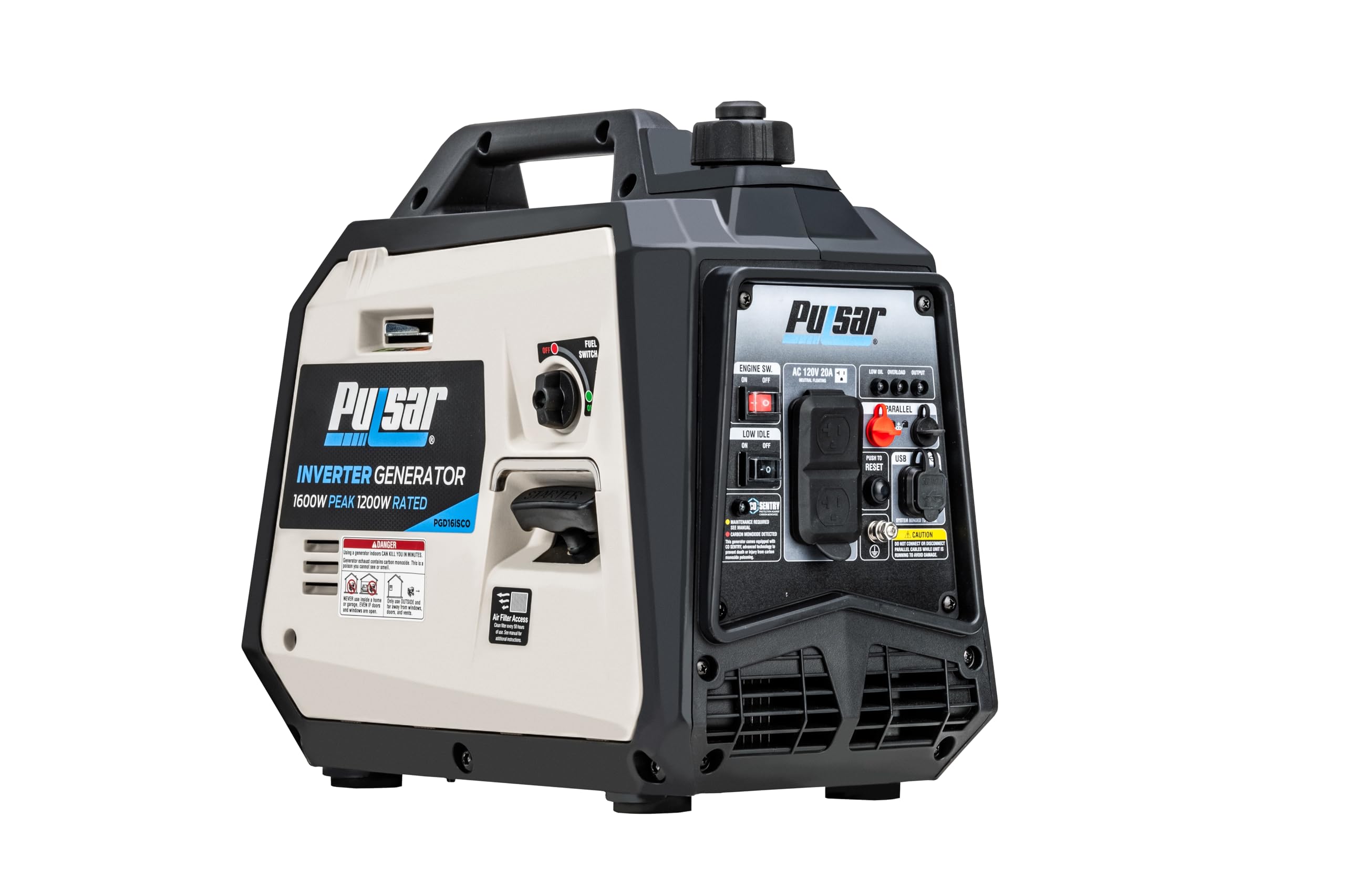 Pulsar PGD16ISCO Ultra Light Quiet 1600W Portable Gas Inverter Generator