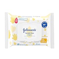 Johnson's Hand & Face Baby Sanitizing Cleansing Wipes for Travel and On-the-Go, No More Tears Formula, Paraben and Alcohol Free, 25 ct (Pack of 4)