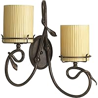 Progress Lighting P2799-114 2-Light Willow Creek Wall Bracket, Weathered Auburn