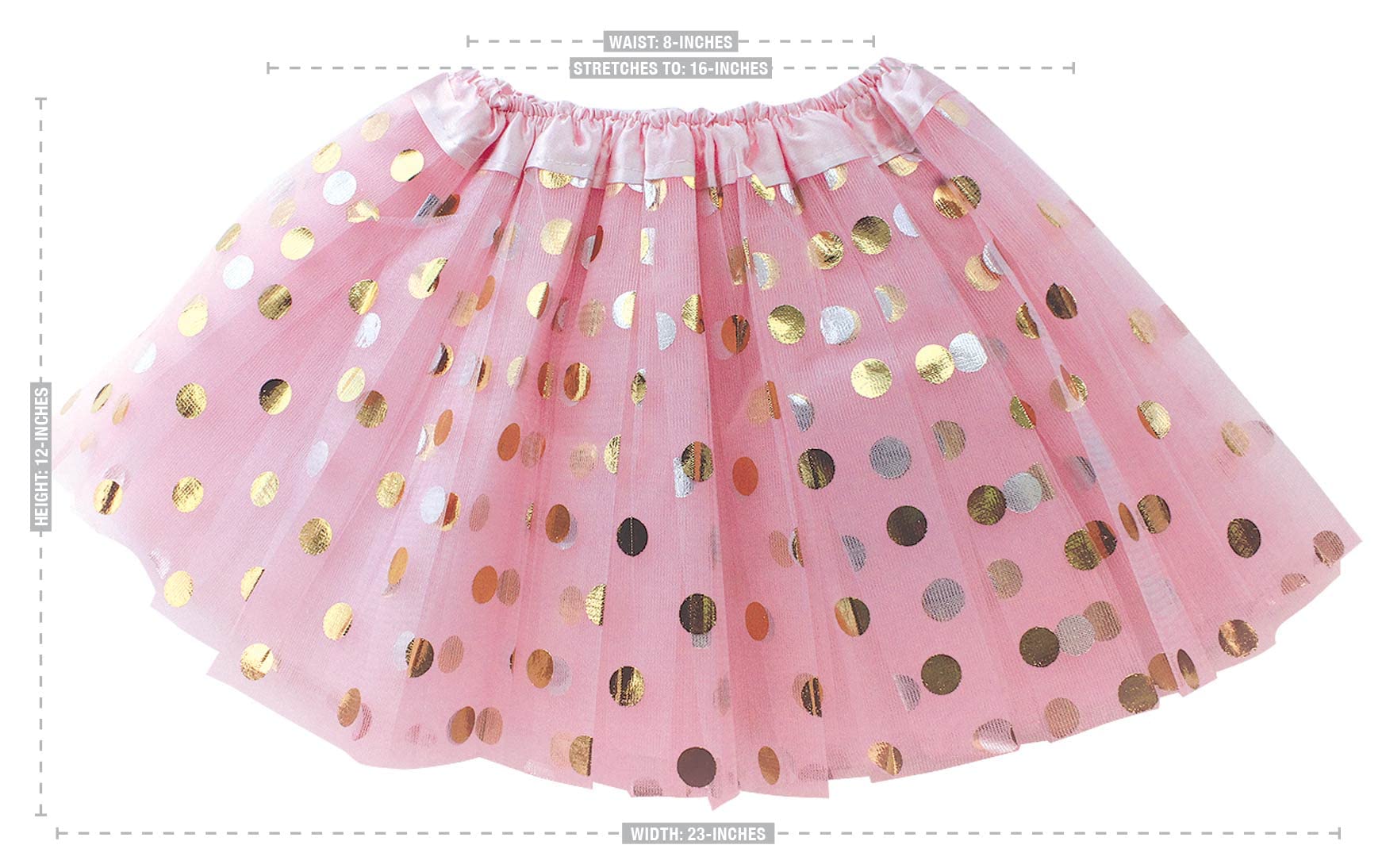 Polka Dot Tutu Skirt for Toddler Girls/Tutu Set Pink Tulle Skirts & White Tutus Sets- Girl Dress Up Halloween Costume, Spring/Summer Birthday Party,