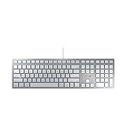 CHERRY KC 6000 Slim Keyboard Made with Mac Layout. with 12 Apple Specific Functions. Scissor Tech Typing for Near Silent. Alternative to Magic Keyboards. USB-A Wired. US Layout White and Silver.