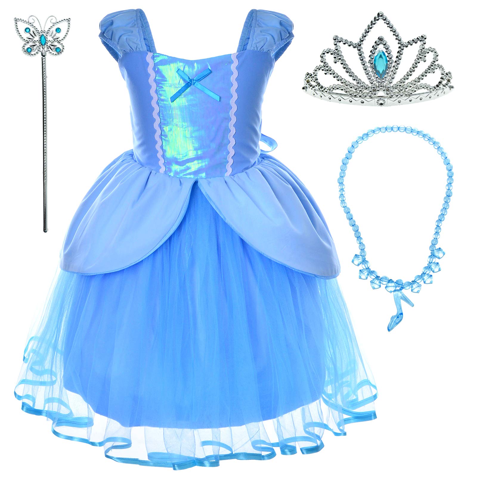 Little Girls Princess Costume for Birthday Party with Headband