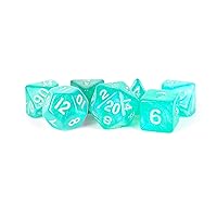 FanRoll by Metallic Dice Games 16mm Acrylic Polyhedral Dice Set: Stardust Turquoise
