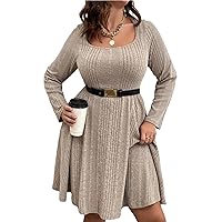 Plus Size Sweater Dress Womens Plus Size A Line Wrap Sweater Dress Sweater Dress in Plus Size Fall Sweater Dress Gray 5XL