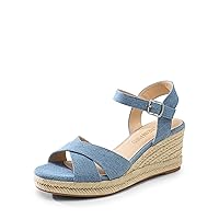 DREAM PAIRS Espadrille Dressy Wedge Sandals, Women's Platform Sandals Casual Summer, Comfortable High Heeled Wedges with Adjustable Buckle