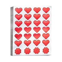 Hygloss Red Foil Heart Shape Stickers, 2 Sheets
