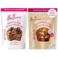 GoNanas Banana Bread Mix - Bundle of 2 Flavors. Vegan, Gluten Free Healthy Snacks. Oat Flour Banana Bread or Banana Muffin Mix. Women Owned, US Ingredients, Dairy Free, Nut Free, Delicious Snacks