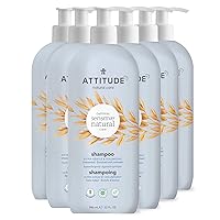 ATTITUDE Volume and Shine Hair Shampoo for Sensitive Dry Scalp, EWG Verified, Soothing Oat, For Thin Hair, Naturally Dervied Ingredients, Vegan and Plant-Based, Unscented, 32 Fl Oz (Pack of 6)