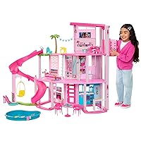 Barbie DreamHouse, Doll House Playset with 75+ Pieces Including Toy Furniture & 3-Story Pool Slide, Pet Elevator & Puppy Play Areas