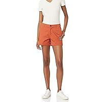 Amazon Essentials Women's Mid-Rise Slim-Fit 3.5 Inch Inseam Khaki Short