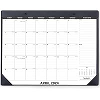 Nekmit Large Desk Calendar 2024-2025 with PU Faux Leather Desktop Mat, Runs From Now - June 2025, Big Desk Pad Calendar 21 x 16.5 Inches for Home and Office