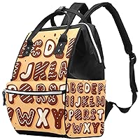 Alphabet Biscuits Diaper Bag Backpack Baby Nappy Changing Bags Multi Function Large Capacity Travel Bag