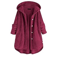 Fleece Jackets Plus Size Coats Women Winter 2022 Hoodies Sweater with Pocket Woolen Tops Irregular Hooded Jacket