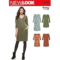 NEW LOOK U06298A Misses' Knit Dress Sewing Template