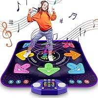 Dance Mat Toys for 3-12 Year Old Girls & Boys, Dance Mats with Light Up 8-Buttons & Wireless Bluetooth, Music Dance Toy with 5 Modes Game, Birthday Xmas Gifts for 3 4 5 6 7 8 9 10+ Year Old Girls Boys
